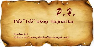 Pölöskey Hajnalka névjegykártya